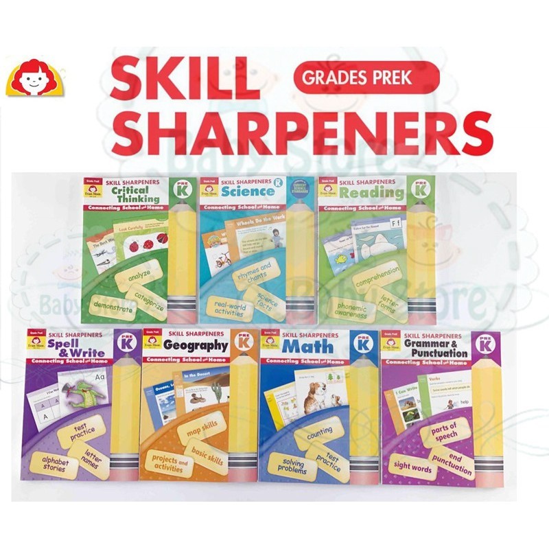 

EVAN-MOOR SKILL SHARPENERS PRA-K, K, KELAS 1-3 (SET 7 buku) |eebR8zgb|