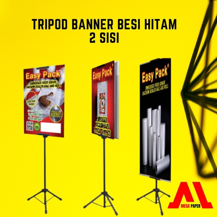 TERBARU Tripod Standing Banner 2 Sisi - BESI Standing Banner