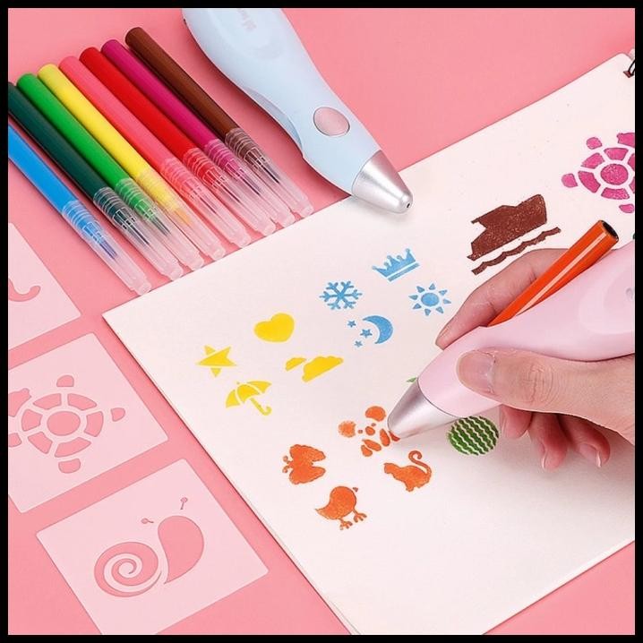 

Triple W Set Electric Pen Airbrush Coloring Kid Alat Gambar Warna Anak