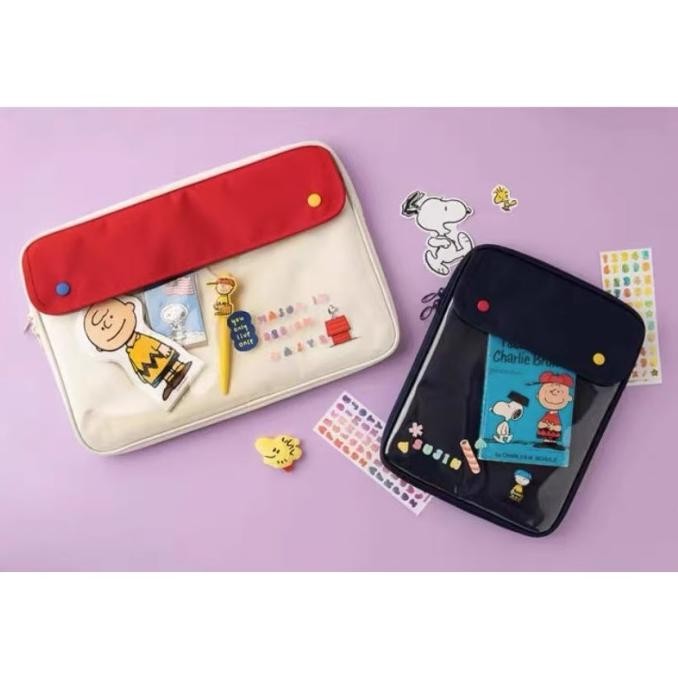 Terlaris Snoopy and charlie brown folder ipad bag SALE