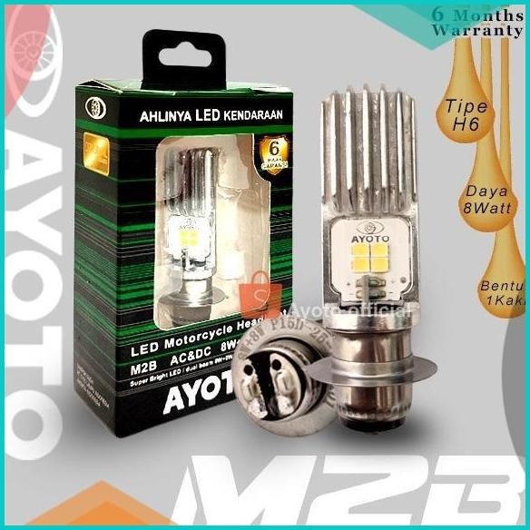 Lampu LED Motor TYTO AYOTO M2A H6 AC DC Motor Bebek Matic Lampu Putih