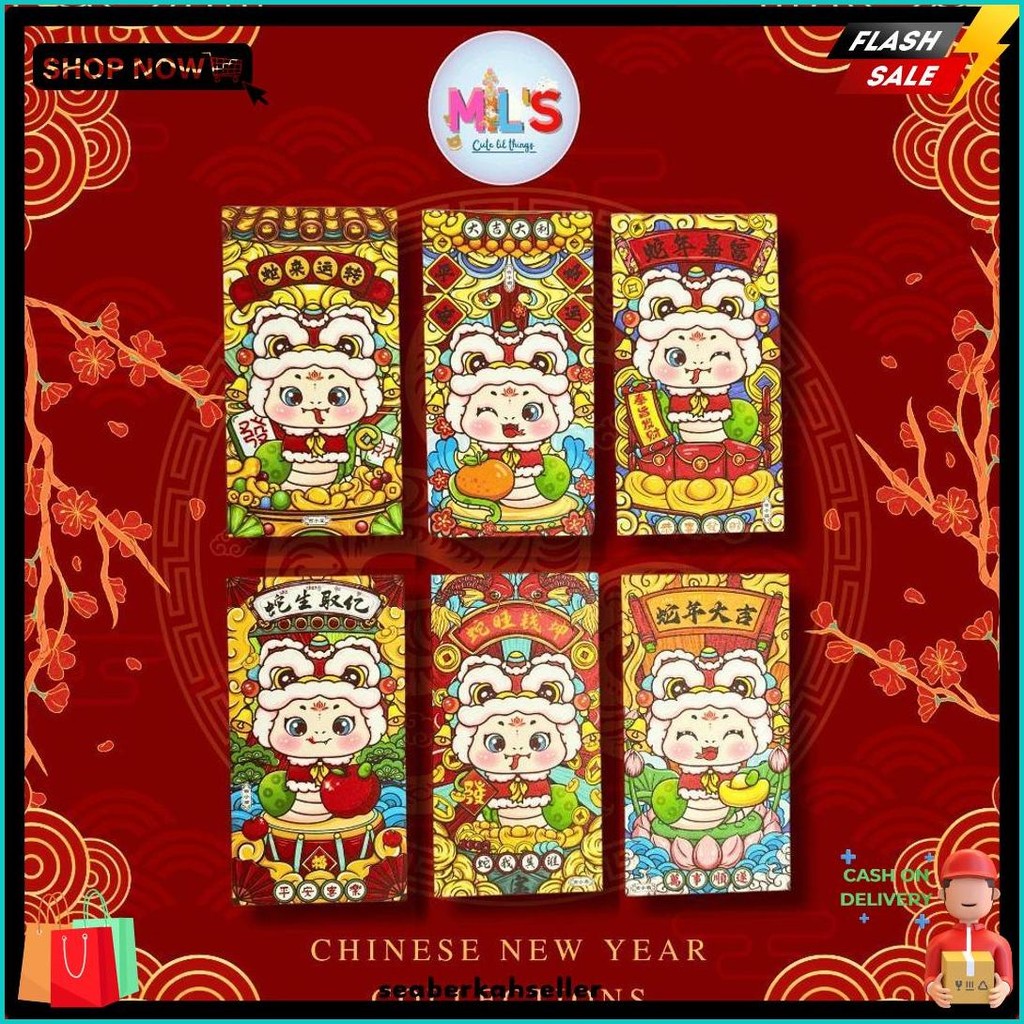 

[ Cute Mil'S ] Angpao Persegi Panjang Berdiri Panjang Ular Snake Red Gold Merah Emas Imlek Vertikal Premium Tahun Ular 2025 Angpau Cny Dompet Lipat Hongbao Chinesse New Year Of The Snake 2025 (Lagi Diskon)