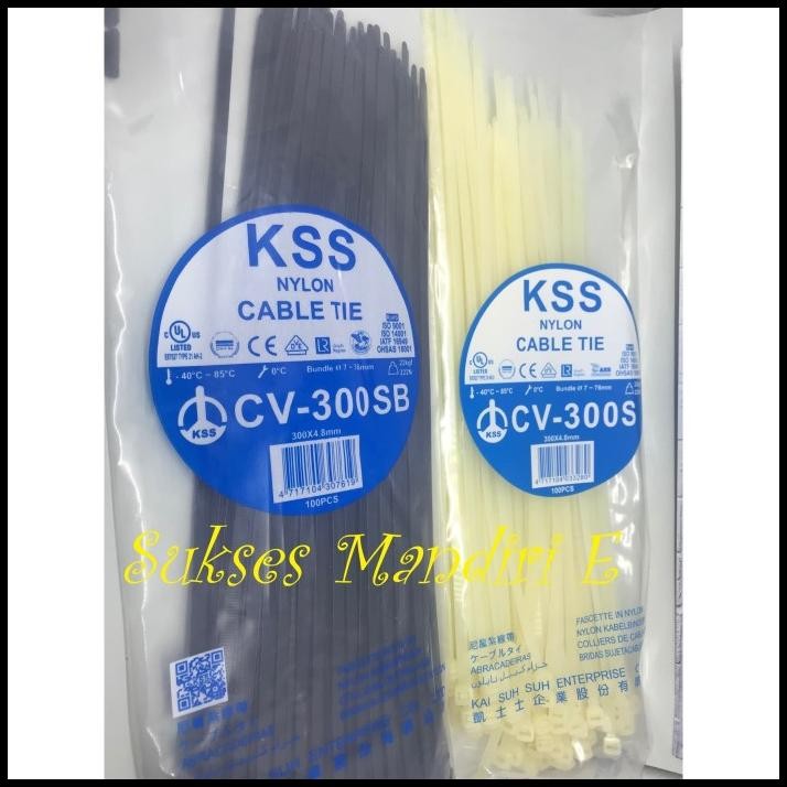 

BEST DEAL CABLE TIES KSS CV300S /KABEL TIES KSS CV 300X4.8HITAM / PUTIH !