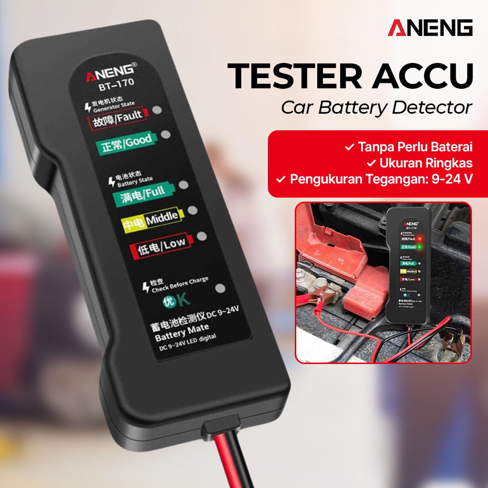 

- ANENG Tester Accu Car Battery Detector 12V Analyzer Fault - BT-170 -