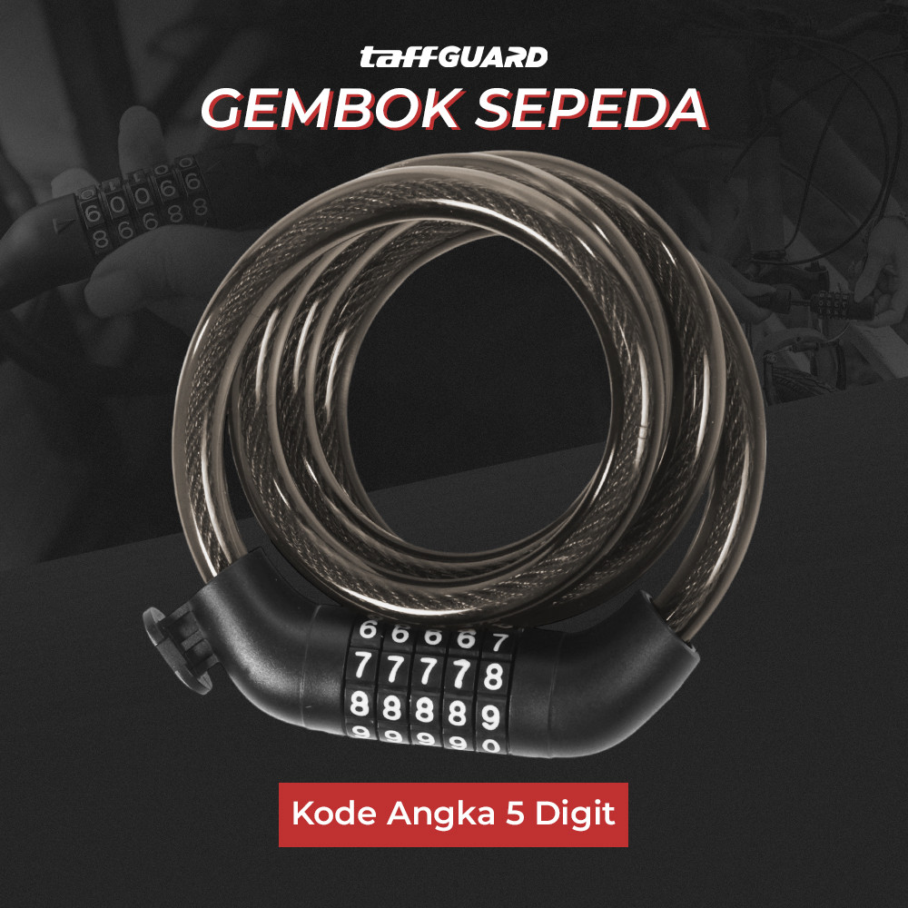 

- TaffGUARD Gembok Sepeda Kode Kombinasi Angka 5 Digit - SJ008 -