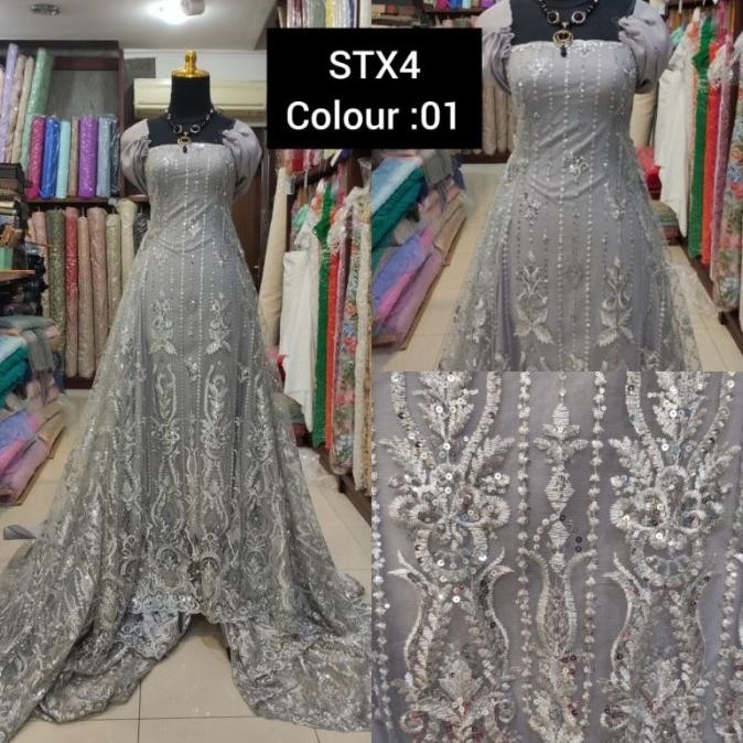 $+$+$+$+] Kain Tile Payet Brokat Akar Sapto STX4 silver