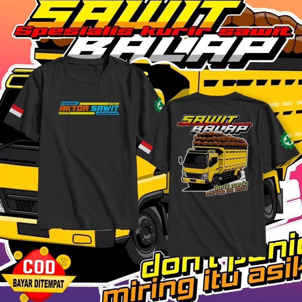 Sumber Rezeki T-Shirt Kaos Distro Mobil Truk Sawit Balap Kaos Driver Muda Baju Pria Mobil Truk Terba