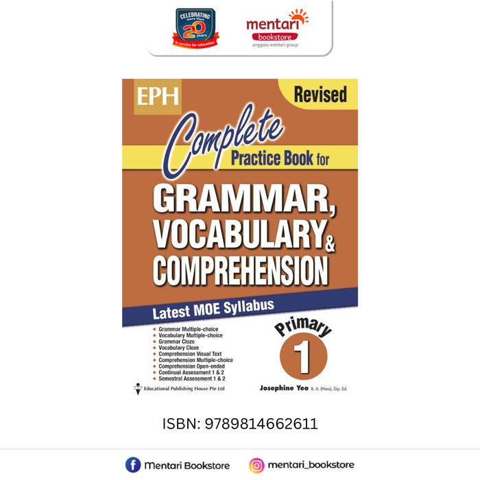 

EPH Complete Practice Book for Grammar, Vocab, Comprehension Buku SD