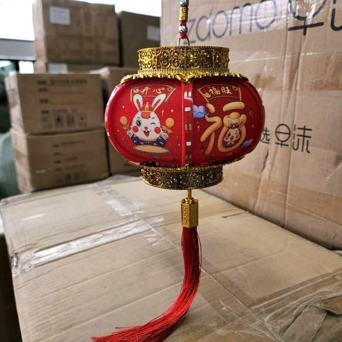 Lampion Kelinci Dekorasi Imlek Lampu Gantung Lampion Nyala Rabbit Fu