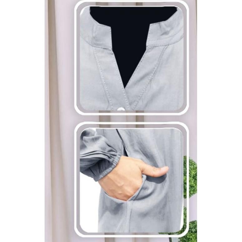 Tunik Polos Viscose Jumbo Biru Elektrik