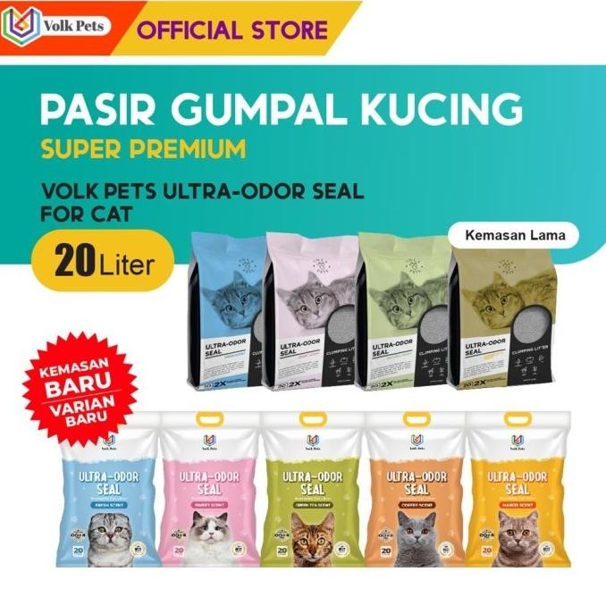 

KHUSUS GOSEND VOLK PETS CAT LITTER 20 LITER - PASIR GUMPAL WANGI ORIGINAL