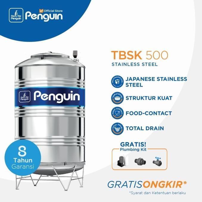 <<<<<] Penguin Stainless Tandon 500/1000/1500/2000 L / Tangki Air / Tedmond