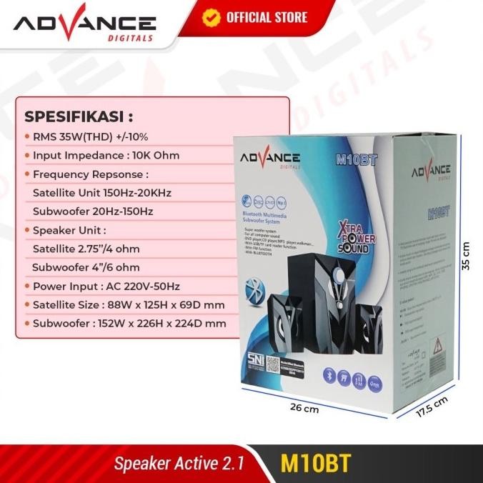 Produk Baru Advance Speaker Stereo Bluetooth M10Bt Xtra Bass Subwoofer