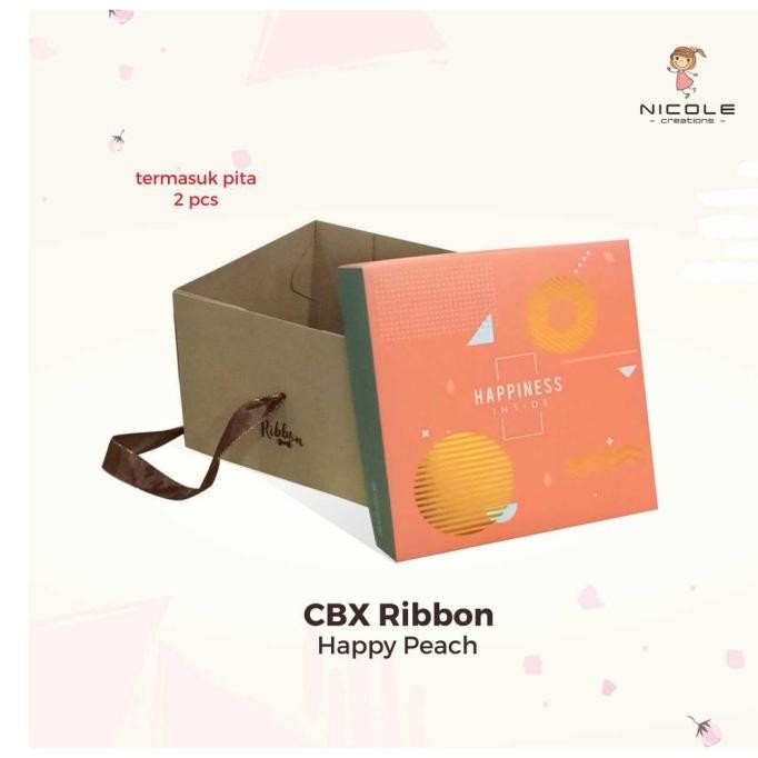 

BEBAS ONGKIR - Cake Box/Packaging Kue/Kotak Kue Ribbon Happy 25 cm by Nicole