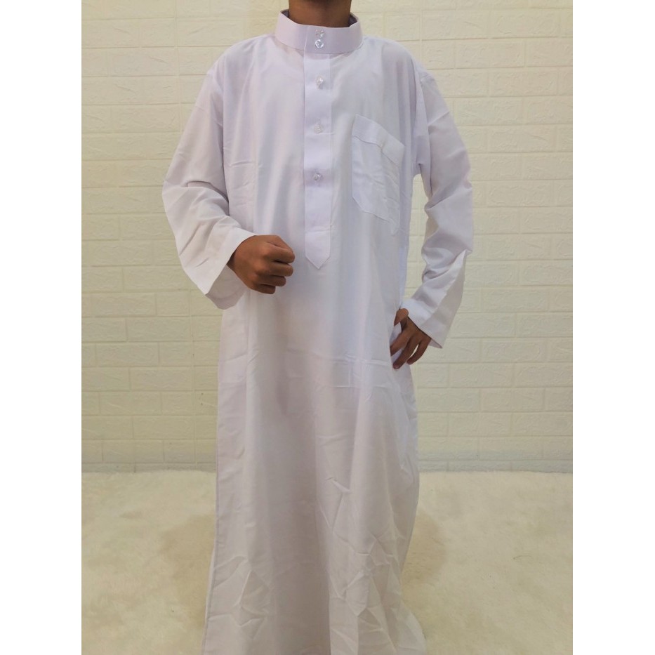 KOMPLIT Baju Muslim Jubah Gamis Anak Laki PolosImpor Asli Arab saudi Merk Ajax