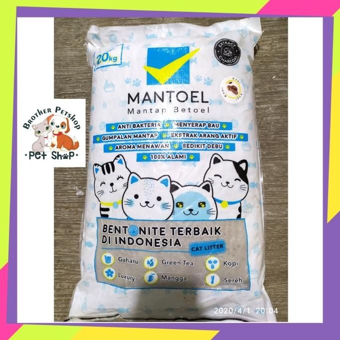 

PASIR KUCING PASIR MANTOEL 20KG 25 LITER PASIR WANGI GUMPAL KUCING CAT ORIGINAL