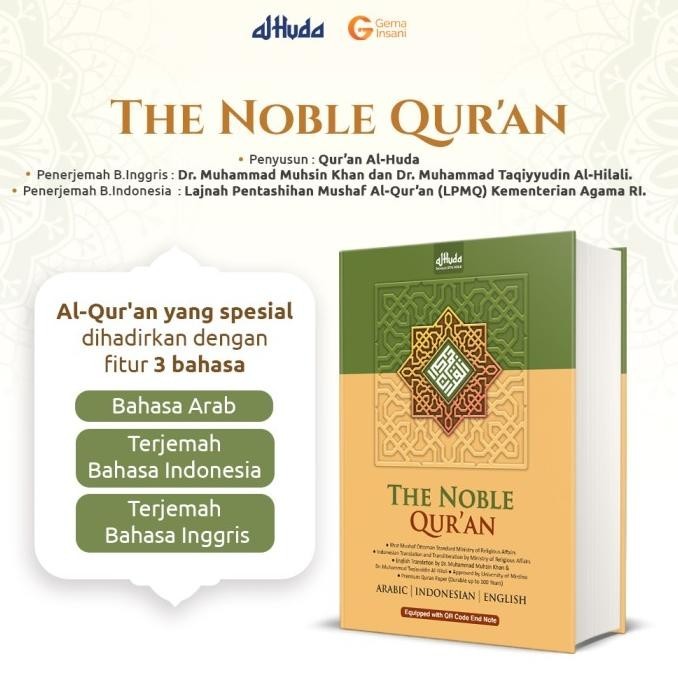 Al-Quran Terjemah Bahasa Indonesia - Inggris Ukuran A5 The Noble Quran