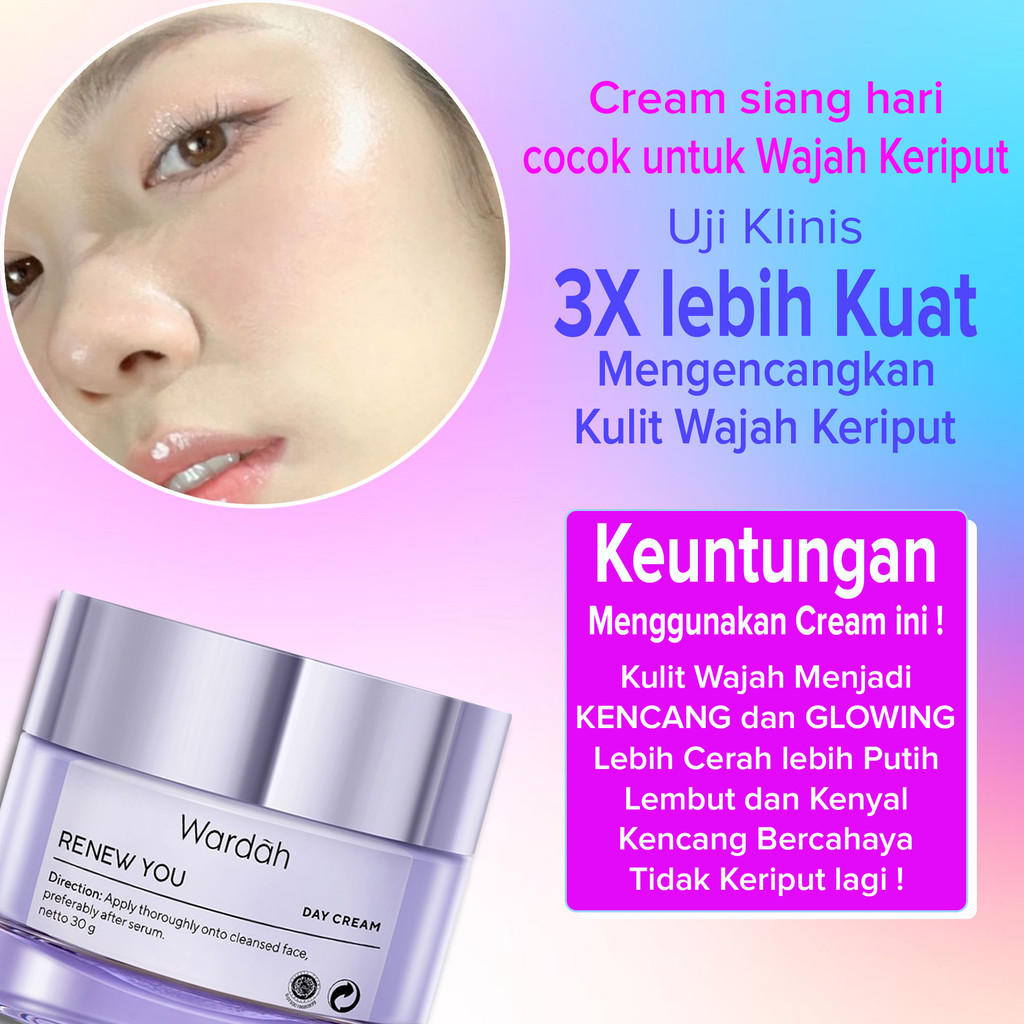 TERLARIS Cream Glowing wajah Pengencang Wajah digunakan Siang hari Menghilangkan Keriput wajah Menge