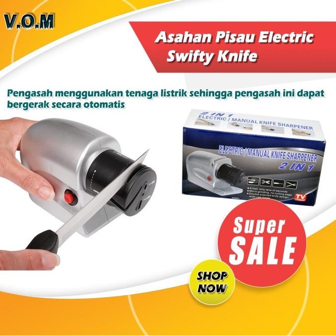 

Berkualitas Asahan Pisau Electric Swifty Knife Sharpener / Pengasah 2 in 1