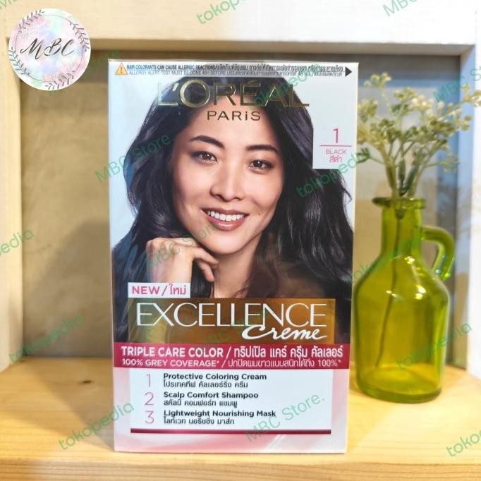

LOREAL EXCELLENCE CREME NO 1 BLACK - CAT RAMBUT LOREAL ORIGINAL
