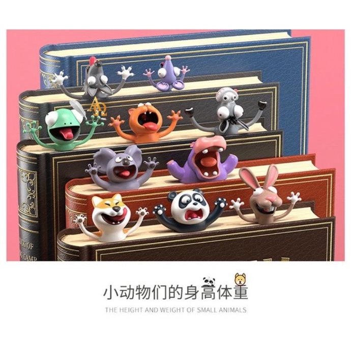 

TERBARU - Pembatas Buku Unik / Bookmark Edisi Animals Imut 3D Lux Limited