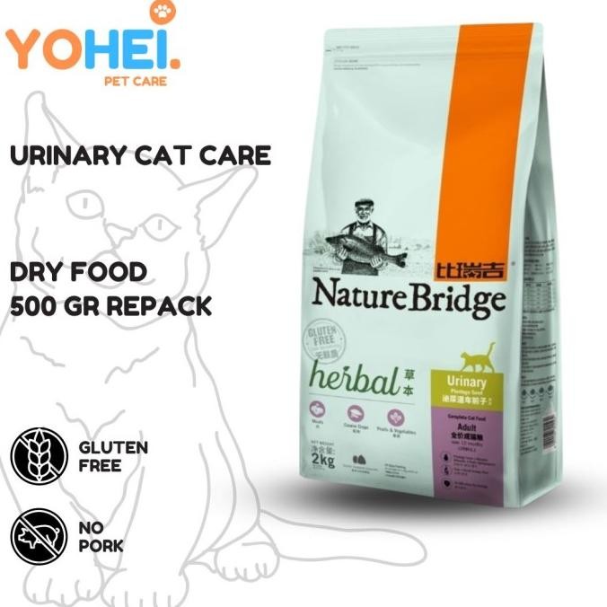 

NATURE BRIDGE URINARY CARE CAT MAKANAN KUCING REPACK 500GR ORIGINAL