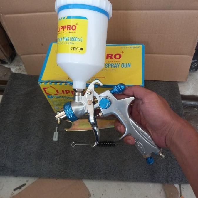 

SPRAYGUN HVLP 600 ML LIPPRO SPRAY GUN SEMPROT CAT 600ML TABUNG ATAS ORIGINAL