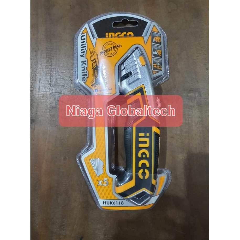 

Berkualitas INGCO PISAU SERBAGUNA UTILITY KNIFE HUK6128 PISAU TEKNISI TUKANG