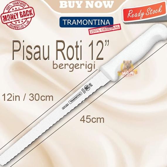 

Berkualitas Made in Brazil Tramontina Bread Knife 12in Pisau Roti 30cm Bergerigi