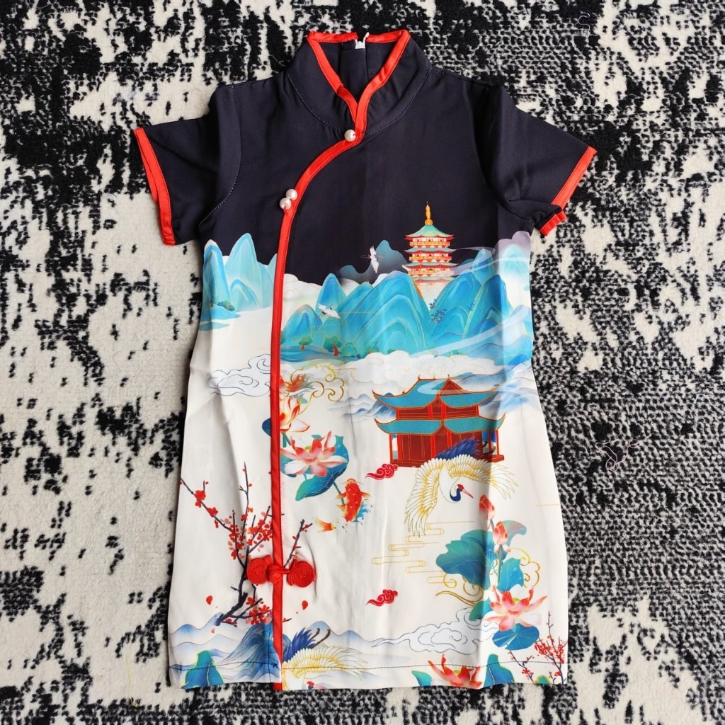 Dress Imlek Anak Dros Baju Baju Imlek Ceongsam Rok Qipao Ceosam Mididress 12 14 Tahun Tanggung 2025 