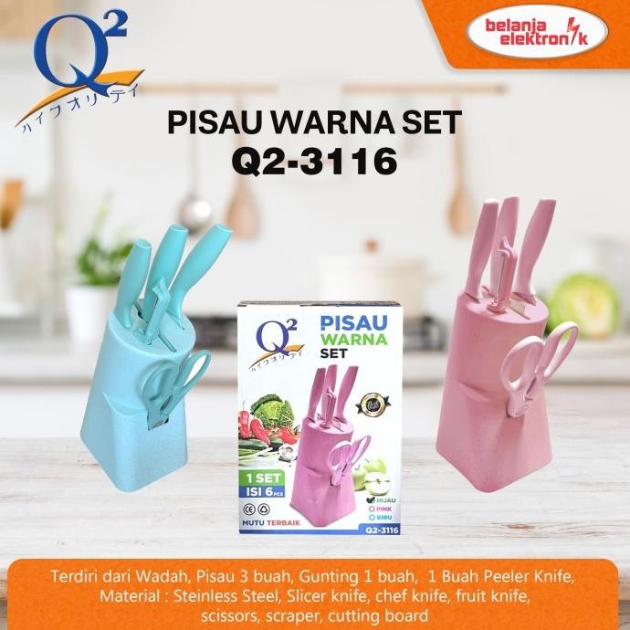 

Berkualitas Pisau Dapur Knife Set Set Stainless Warna Q2 3116