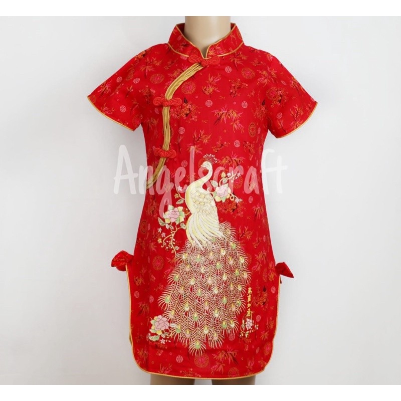 Dress Imlek Anak Anakk 5Thn Congsam Rok 12 14 Tahun Simple Pesta Chonesam Bocah Baju Imlek Cheongsam