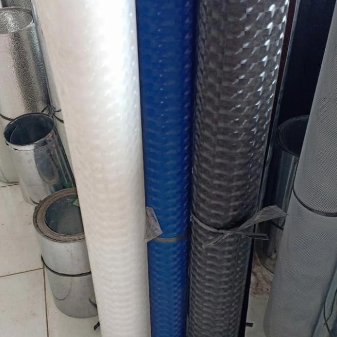 /////] fiber pagar pager polos dimensi tebal plat hitam biru putih 1m