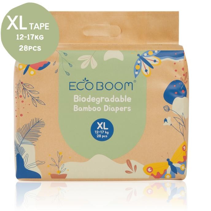 Eco Boom Bamboo Diaper XL28 - Popok Tape Bayi Eco Friendly Diaper