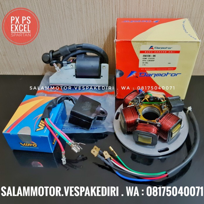 Paket pengapian spul cdi Vespa CDI set Danmotor coil Danmotor cdi Vifo