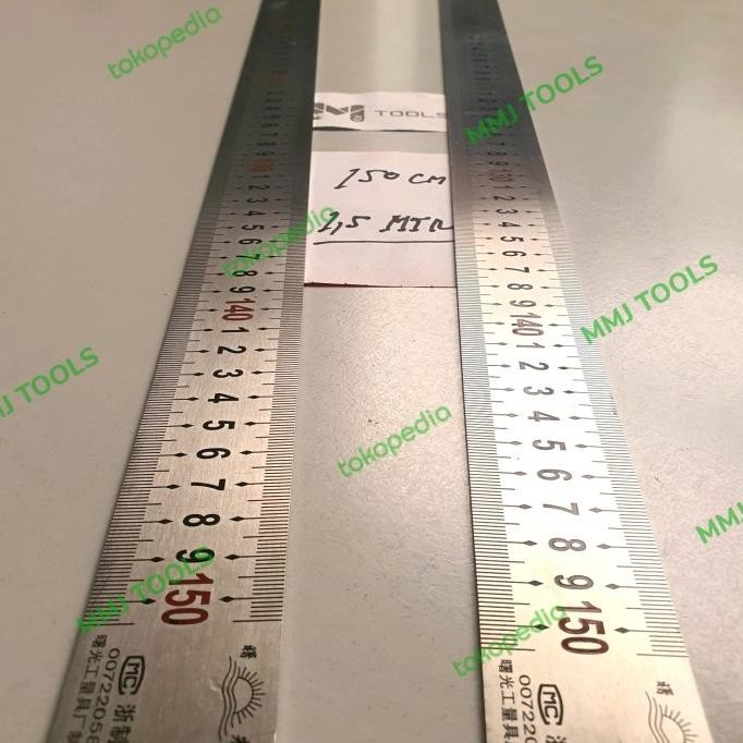 Penggaris Baja 150cm / 1,5 mtr - Mistar Baja 1,5 mtr