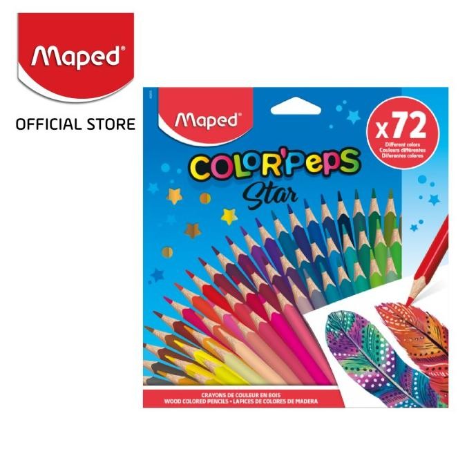 

MAPED PENSIL WARNA COLORPEPS STAR ISI 72 WARNA KEMASAN CARDBOX