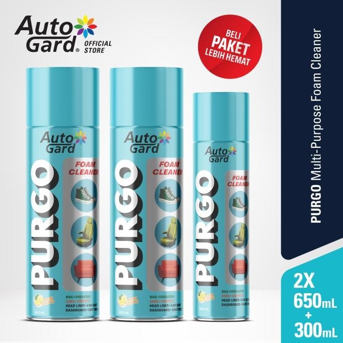 

TERSEDIA AUTOGARD PURGO MULTIPURPOSE FOAM CLEANER 650 ML X2 + 300 ML 1PC