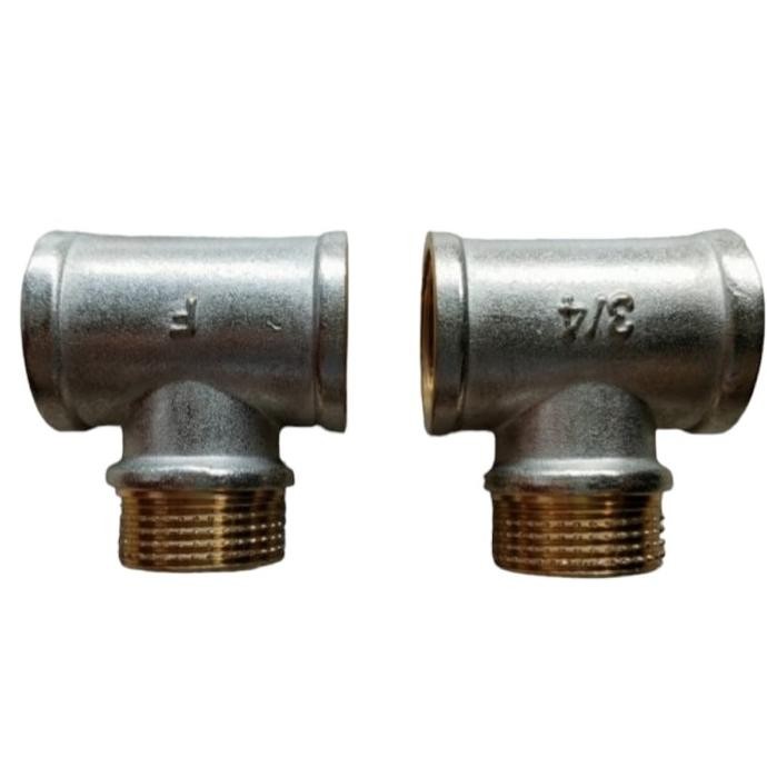 Promo Tee kuningan drat luar dalam 3/4 inch / T shower kuningan asli COD