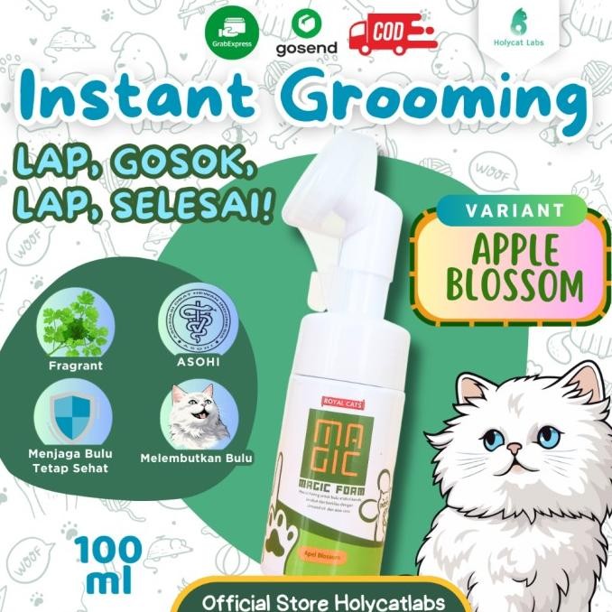 

TERSEDIA MAGIC FOAM 100ML INSTANT GROOMING KUCING DRY SHAMPO AMAN TERJILAT