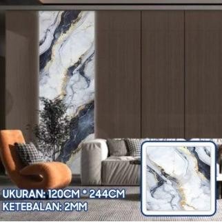 

TERSEDIA WALLPAPER MOTIF 3D MARMER GOLD DINDING MARBLE 1 ROLL 1,2 X 2,44M FOAM PVC VINYL A52