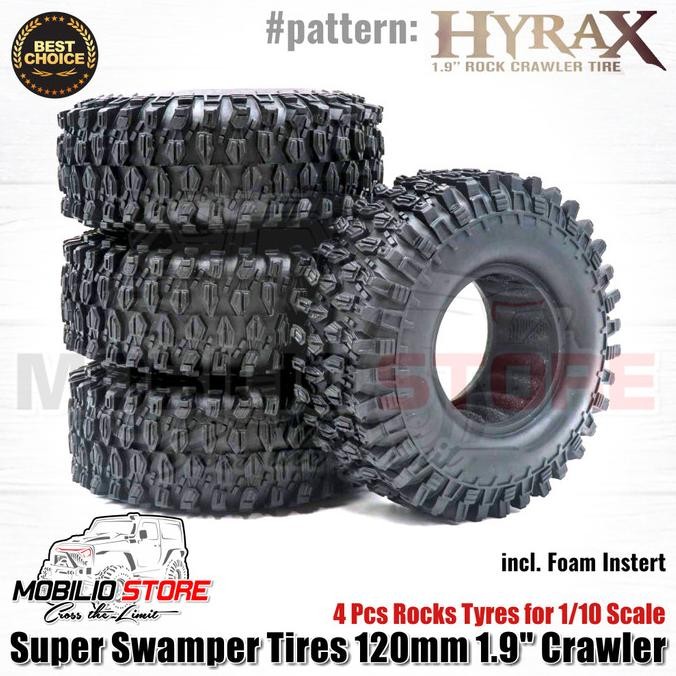 

TERSEDIA BAN WHEEL RC CRAWLER 1.9" SUPER SWAMPER TIRES 120MM WITH FOAM INSERTS