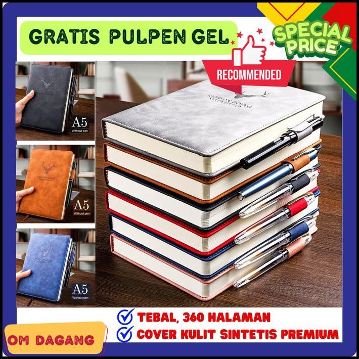 

Buku Binder Journal Jurnal Notebook A5 Hardcover Kulit Vintage Tebal