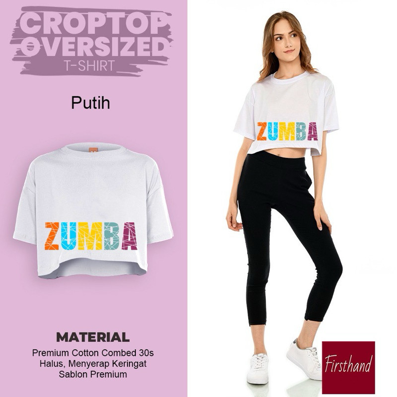 Crop Top Zumba Crop Oversize Kaos Croptop Baju Wanita Cewek Original Premium