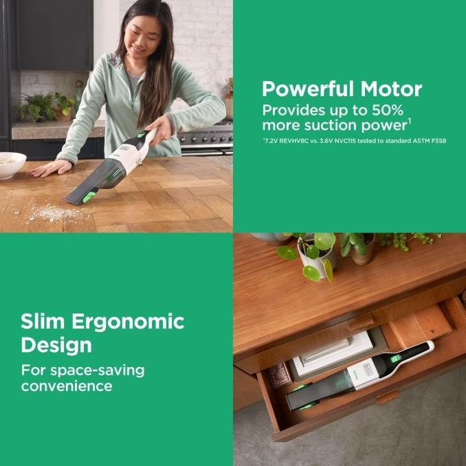 Black+Decker Reviva Hand Vacuum Cleaner Cordless 8V (REVHV8C-B1)