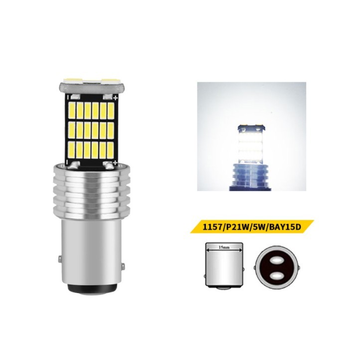 Lampu LED Signal Sein Mundur Rem 45 Titik SMD 1157 1156 BAU15S T20 12V - BAY15D-P