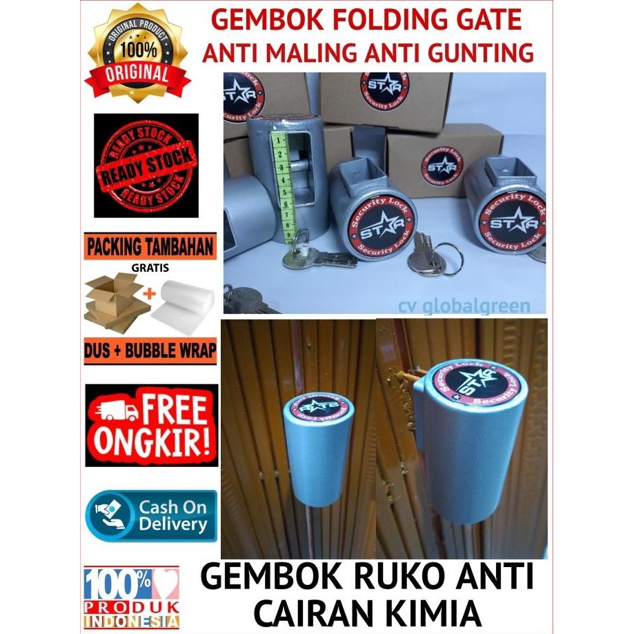 Gembok Folding Gate Terbaik Untuk Ruko Rolling Door Anti Maling Original Dan Terpercaya