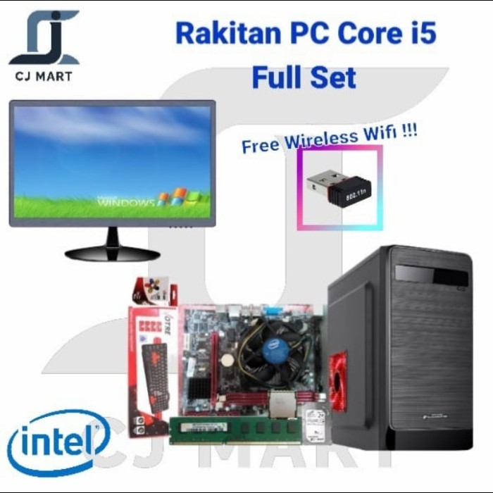 BISA GOSEND! PC RAKITAN CORE I5 FULL SET / FREE WIRELESS WIFI / OFFICE / I5