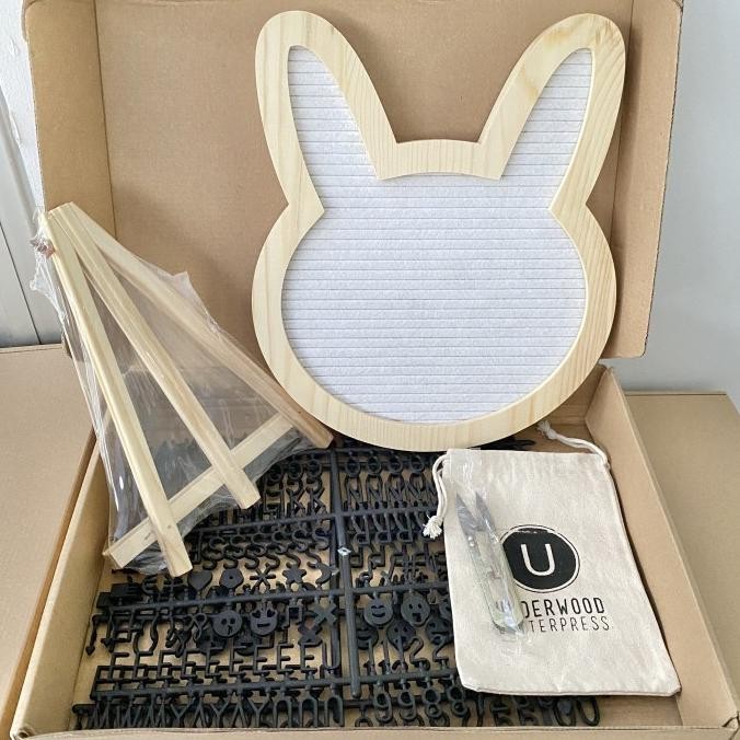 pui Papan Huruf DIY Felt Letter Board KELINCI Rabbit Dekorasi Rumah Kamar