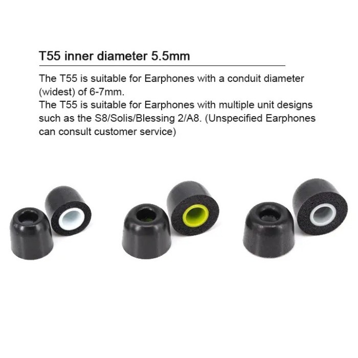 Moondrop Mis-Tip T41/T55 Memory Foam Sponge Tips Eartips Earpiece